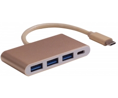 USB 3.1 Type-C to USB3.0X4+Type-C Charging HUB