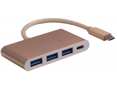 USB 3.1 Type-C to USB3.0X4+Type-C Charging HUB