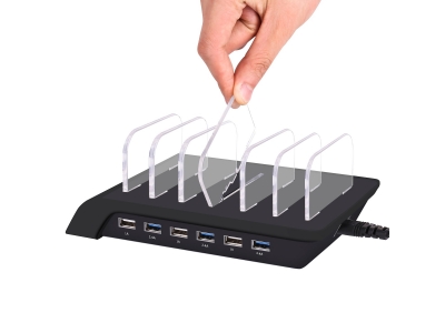 US Patent Universal Multi Function 6 Port USB Wall Charging Station For Tablet Smartphone