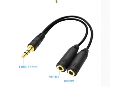 Y 3.5mm Audio Splitter Cable 2 Female to 1 Male Audio Cable