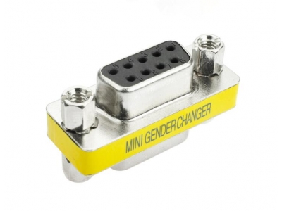 Mini Gender Changer 9 pin Female to F Serial RS232 Adapter