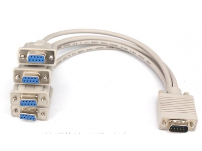 DB9 Male to 4 DB9 Female  RS232 Serial Cable