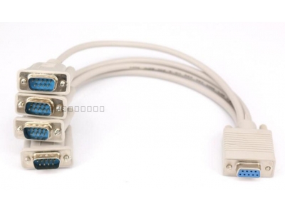 DB9 Female to 4 DB9 Male  RS232 Serial Cable