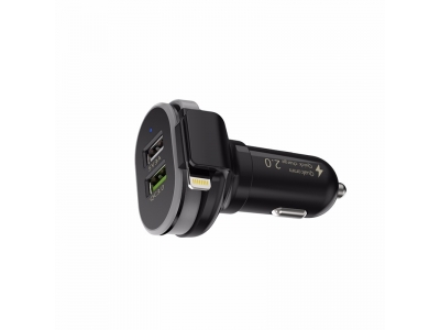 Manufacturer Aluminum Alloy 2 usb Port car charger with cable