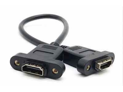 ​HDMI Cable A Type  Female lvds Extension Cable with Screw nuts holes HDMI Lock Panel Mount Cable