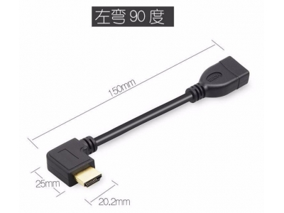 Right angle 90 Degree HDMI male to HDMI Female panel mount Extension Cable with lock screw hole Cable