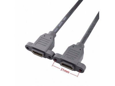 ​HDMI Cable A Type  Female lvds Extension Cable with Screw nuts holes HDMI Lock Panel Mount Cable