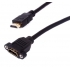 HDMI Male to Female Panel Mount Extension Cable with Screw Nuts  Gold Plated Support 3D 4K 1080P cable