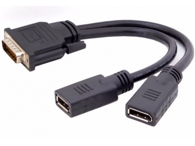 DMS-59 to Displayport splitter cable DMS59 to dual display port Y splitter cable