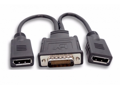 DMS-59 to Displayport splitter cable DMS59 to dual display port Y splitter cable