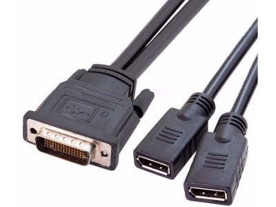 DMS-59 to Displayport splitter cable DMS59 to dual display port Y splitter cable