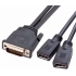 DMS-59 to Displayport splitter cable DMS59 to dual display port Y splitter cable