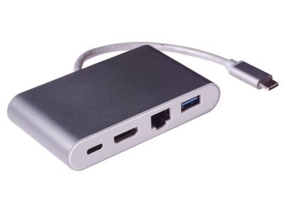 Type C USB 3.0 HUB Charger with 1 port USB 3.0+ +RJ45 100M- Ethernet network-card+1 Port HDMI+1 Port ype-C charging port
