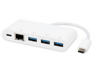 USB 3.1 Type C to USB3.0X3+Gigabit+Type C charging