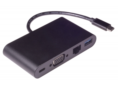 USB 3.1 Type C to VGA + Gigabit Ethernet + USB3.0+Type-C Charging Adapter