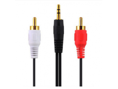 3.5 MM Male to 2 RCA Male Stereo Audio Converter Cable