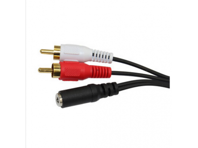 Stereo Jack to 2 Female RCA Plug Cable
