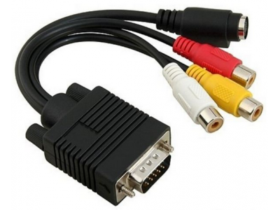 3RCA and RG6 Coaxial to VGA cable