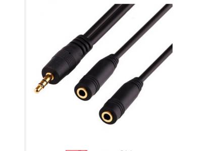 3.5mm audio splitter cable male to 2 female AV cable 3.5m to 2*3.5f