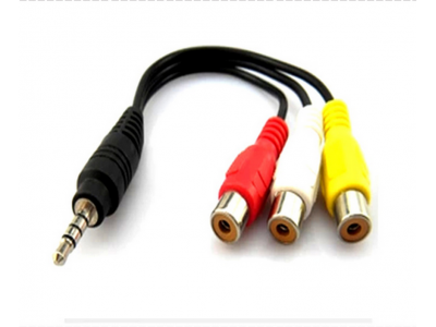 DC 3.5mm to 3 RCA AV camcorder video cable For TV/SONY