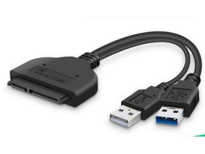 USB 3.0 Male to SATA 22 Pin Female Adapter Cable with USB 2.0 Power Cable