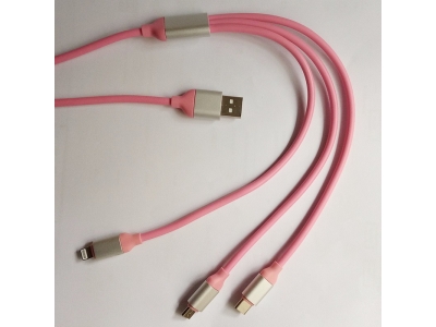 3 In 1 USB  Charging Cord,Multi Function Mobile USB Cable