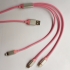3 In 1 USB  Charging Cord,Multi Function Mobile USB Cable