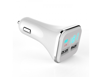 Universal Dual Ports Intelligent LED Screen Display Portable Electric Quick USB Car Charger
