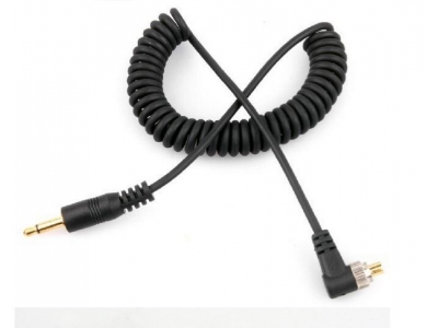 3.5mm Flash Sync Cable Cord with Screw Lock to Male Flash PC