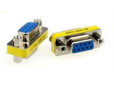 Mini Gender Changer 9 pin Female to F Serial RS232 Adapter