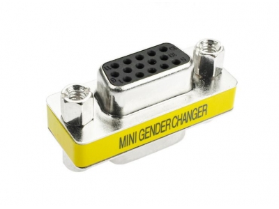 Mini Gender Changer (coupler) HDB15 male to HDB15 female adapter
