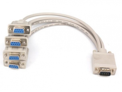DB9 Male to 4 DB9 Female  RS232 Serial Cable