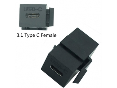 USB 3.1 Type C keystone jack female connector
