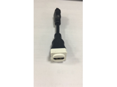 Keystone type wall plate mount hdmi cable snap connection cables