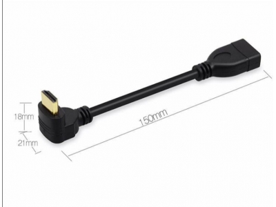 Right angle 90 Degree HDMI male to HDMI Female panel mount Extension Cable with lock screw hole Cable