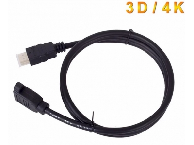 HDMI Male to Female Panel Mount Extension Cable with Screw Nuts  Gold Plated Support 3D 4K 1080P cable