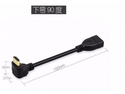 Right angle 90 Degree HDMI male to HDMI Female panel mount Extension Cable with lock screw hole Cable