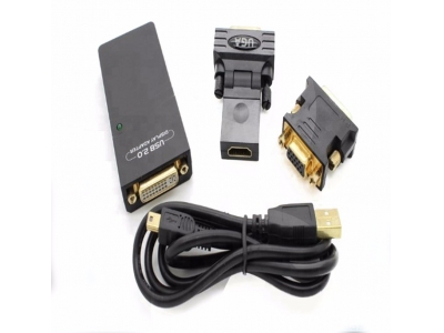 USB 2.0 to DVI/VGA/HDMI Multi Display Adapter