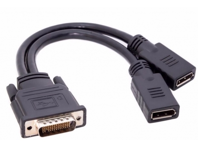 DMS-59 to Displayport splitter cable DMS59 to dual display port Y splitter cable